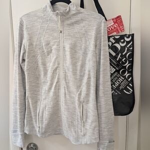 SOLD - LuLu Lemon Gray  Zip-Up Jacket, Coin Pouch And Bag